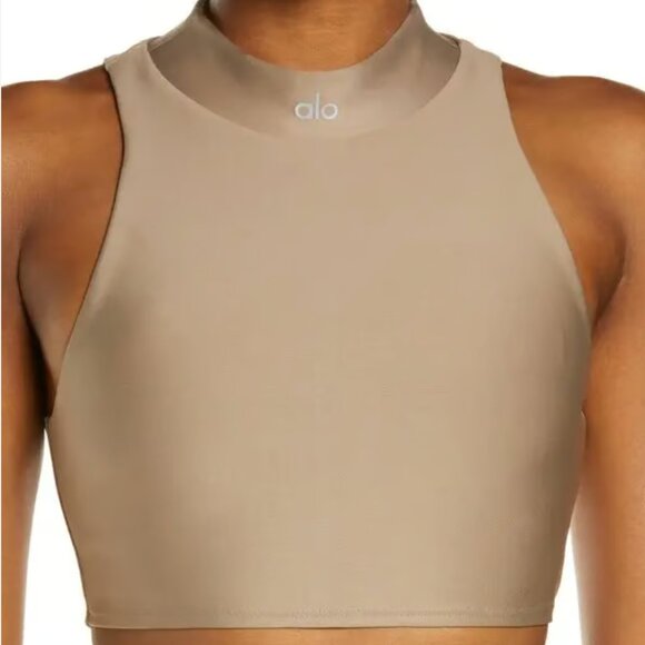 Alo Yoga Airlift Fuse Bra Tank in Gravel Size Medium - Picture 2 of 8